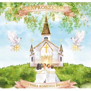 Zaproszenie KW - Komunia kościółek z dziećmi 5szt