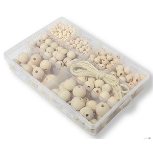 Zestaw koralików drewnianych 485 elementów
