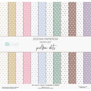 Zestaw papierów 30,5x30,5 polka dots 24 kartki