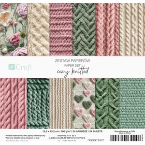 Zestaw papierów cozy knitted 15,2x15,2cm 24 kartki