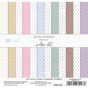 Zestaw papierów polka dots 15,2x15,2cm 24 kartki