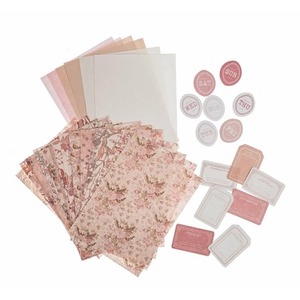 Zestaw papierów vintage z naklejkami 40szt