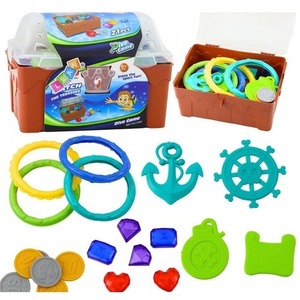 Zestaw skarbów do nurkowania w skrzyni brąz 21el